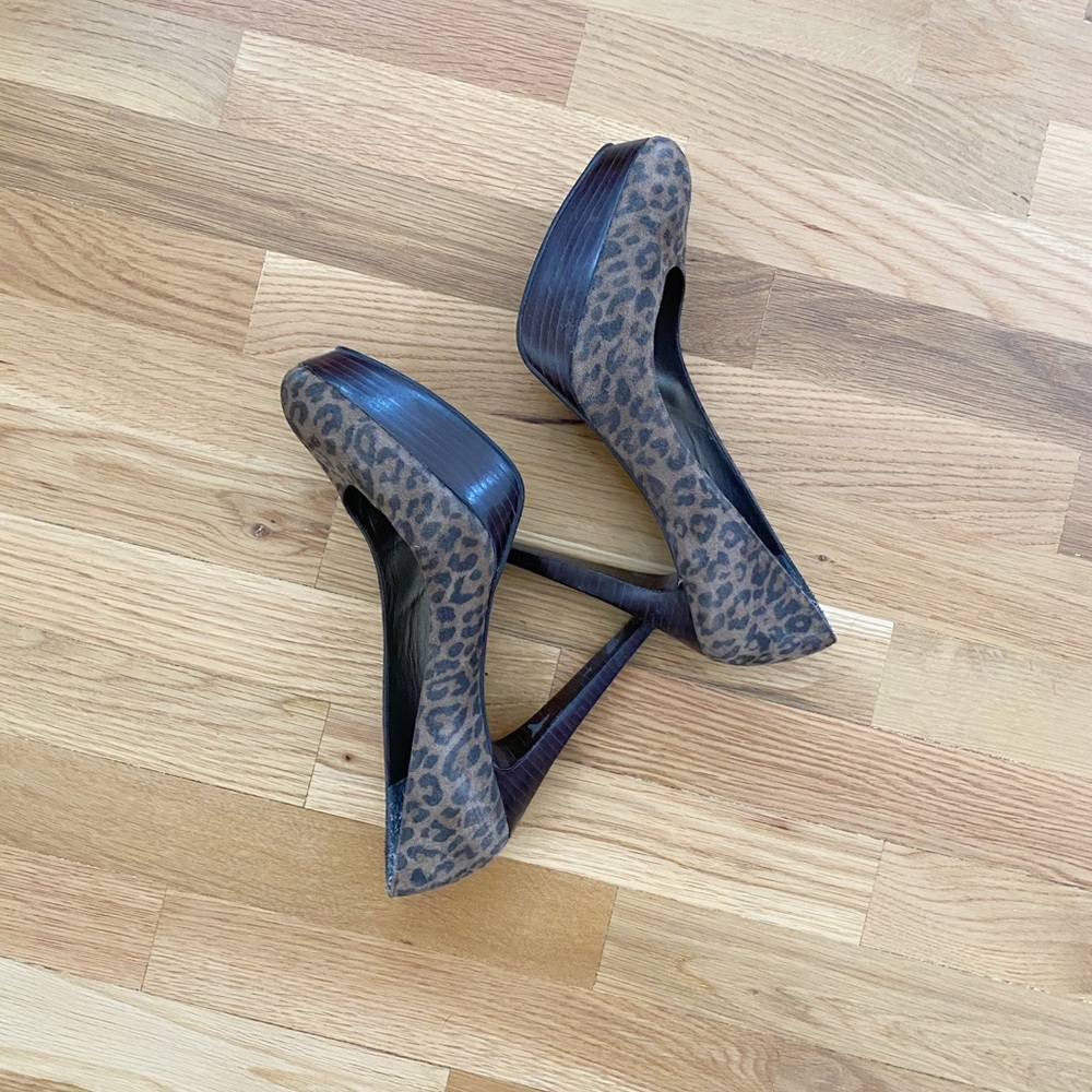 Stuart Weitzman Leopard Print Platform Heels